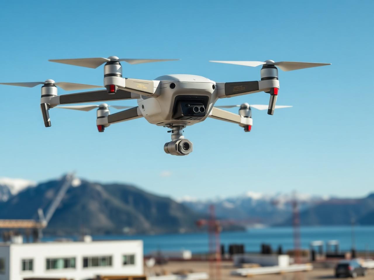Drone over byggeplass